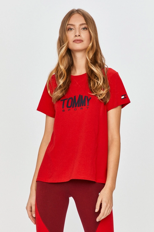 czerwony Tommy Sport - T-shirt Damski