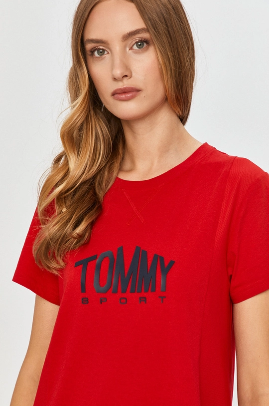 czerwony Tommy Sport - T-shirt