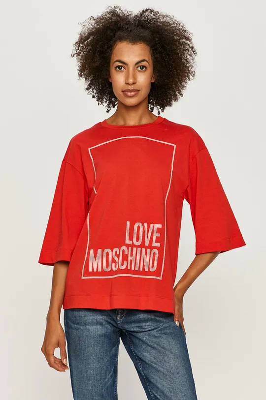červená Love Moschino - Tričko Dámsky