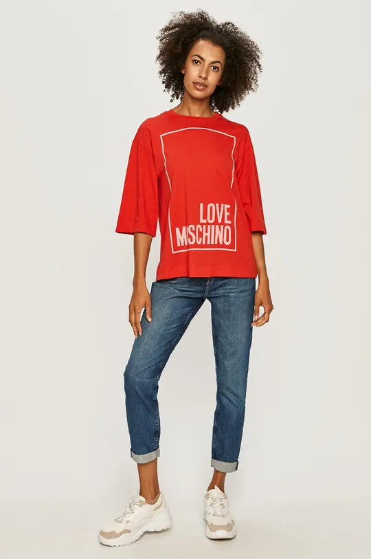 Love Moschino - T-shirt czerwony