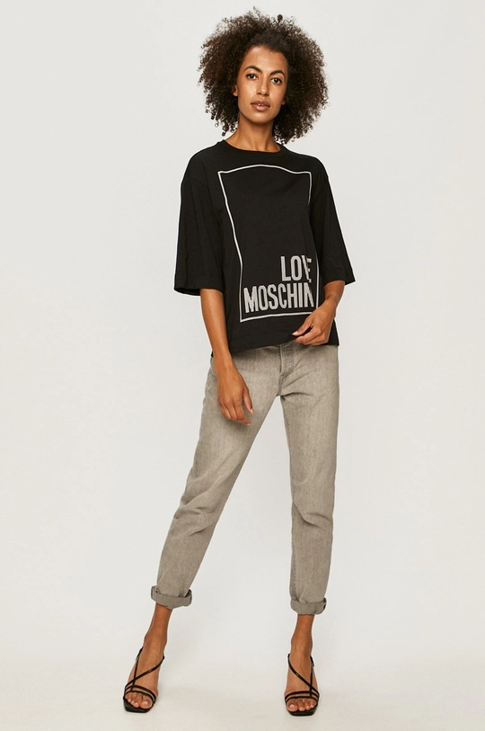 Love Moschino - T-shirt fekete