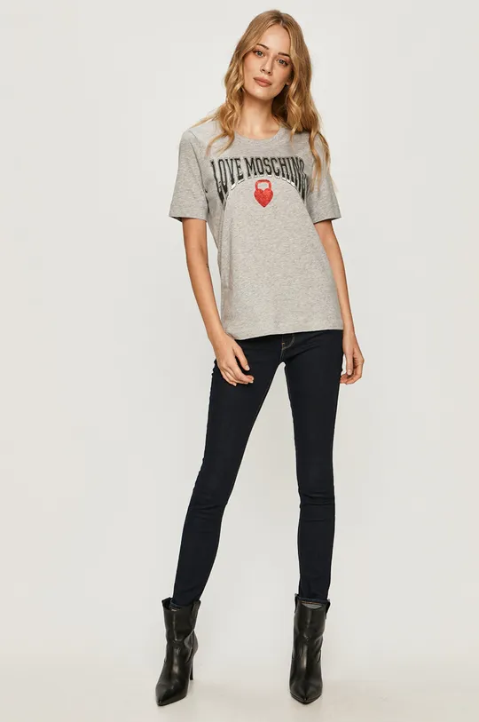 Love Moschino - T-shirt szary