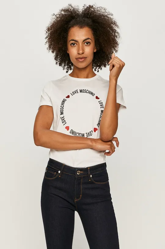 fehér Love Moschino - T-shirt Női