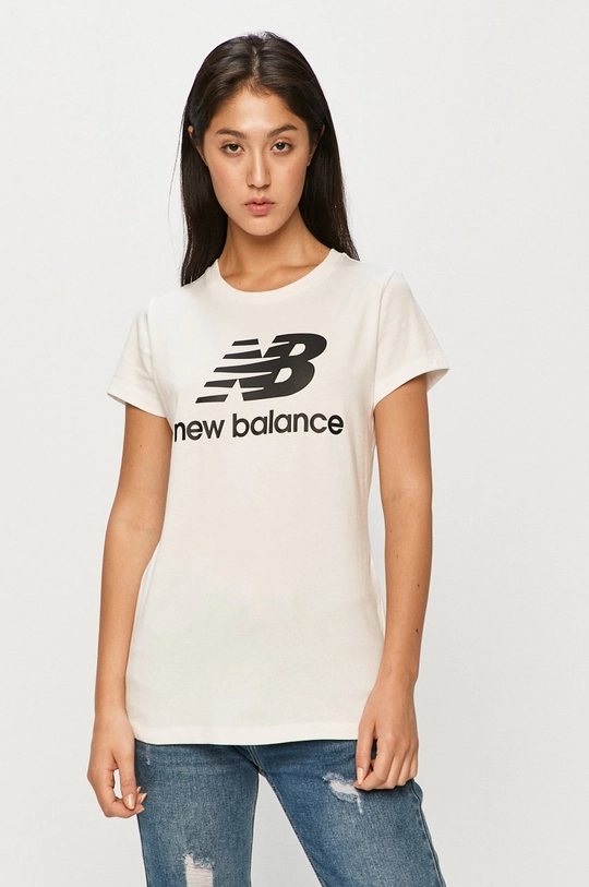 biały New Balance - T-shirt WT91546WK Damski