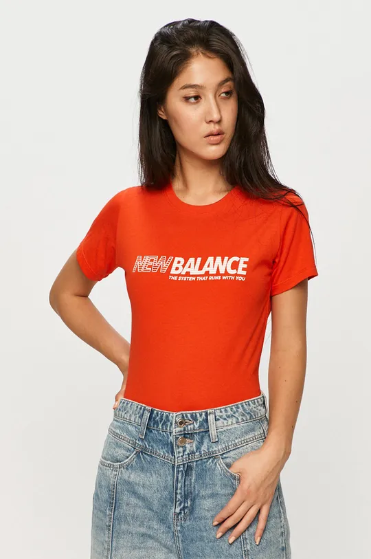 pomarańczowy New Balance - T-shirt WT03511NEF Damski