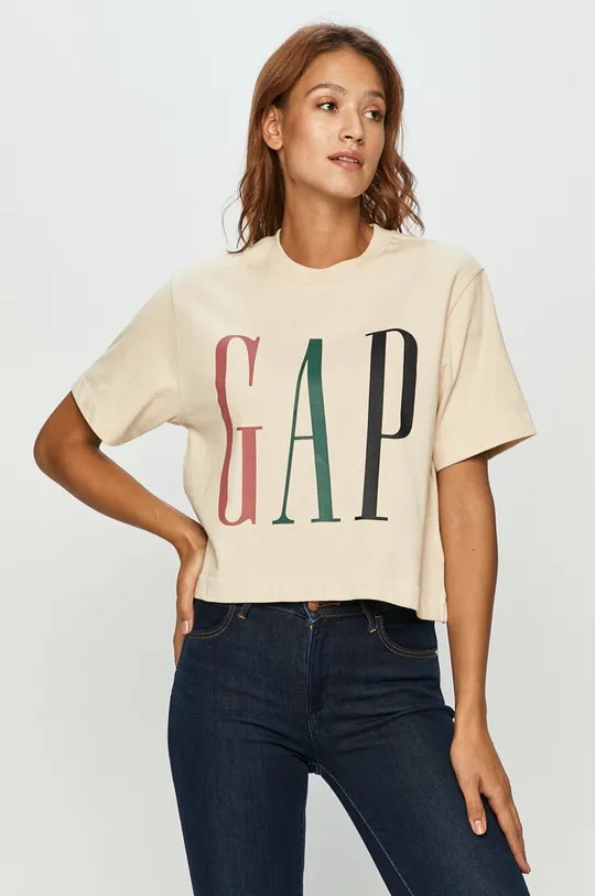 beżowy GAP - T-shirt Damski