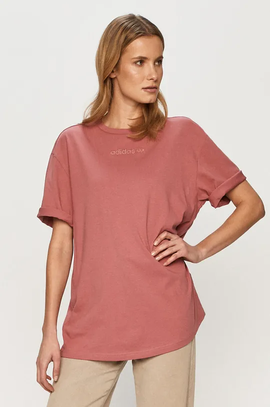 różowy adidas Originals - T-shirt H33364 Damski