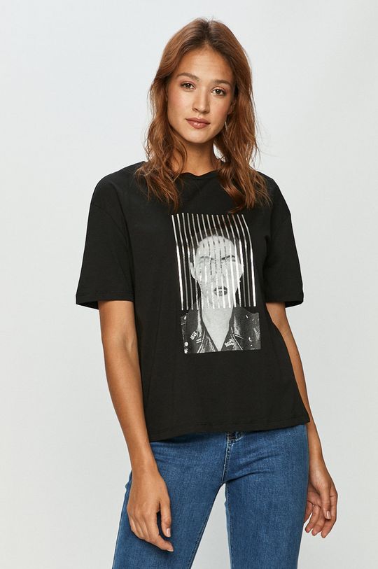 czarny Vero Moda - T-shirt Damski