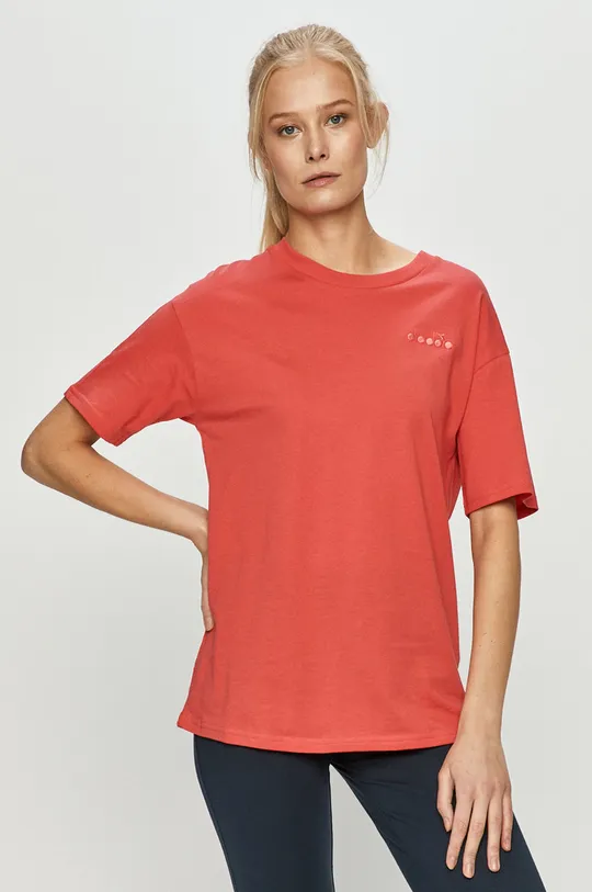 czerwony Diadora - T-shirt