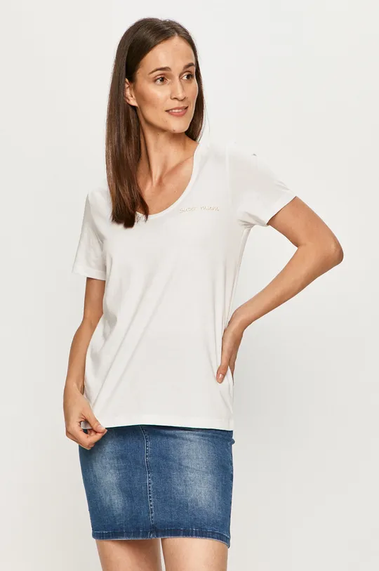 biały Pieces - T-shirt Damski