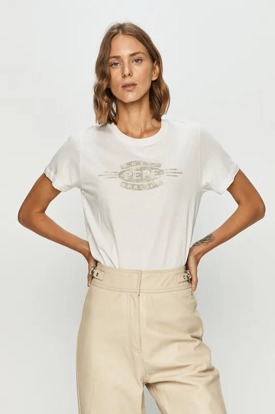 biały Pepe Jeans - T-shirt Agnes Damski