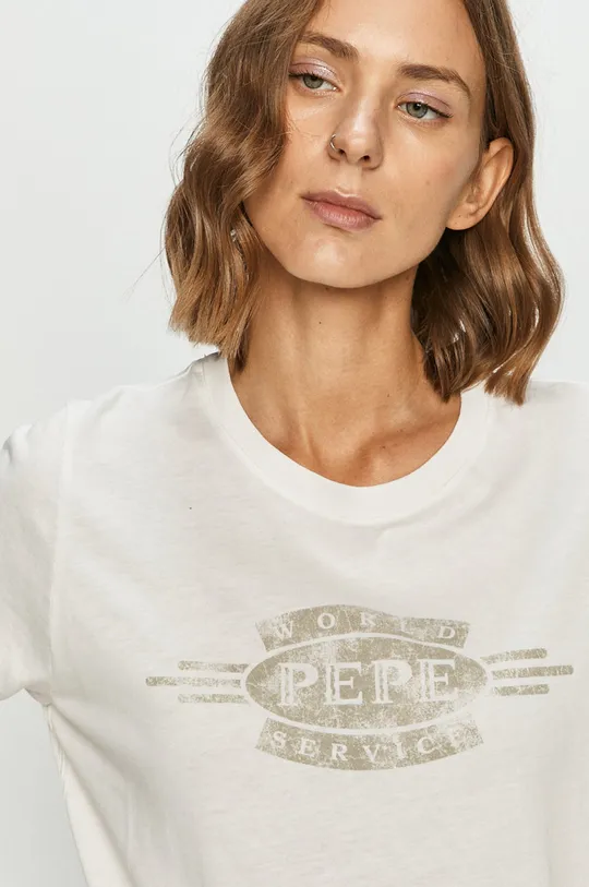 biały Pepe Jeans - T-shirt Agnes