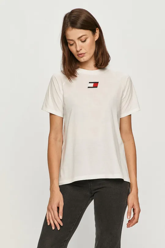 biały Tommy Sport - T-shirt Damski