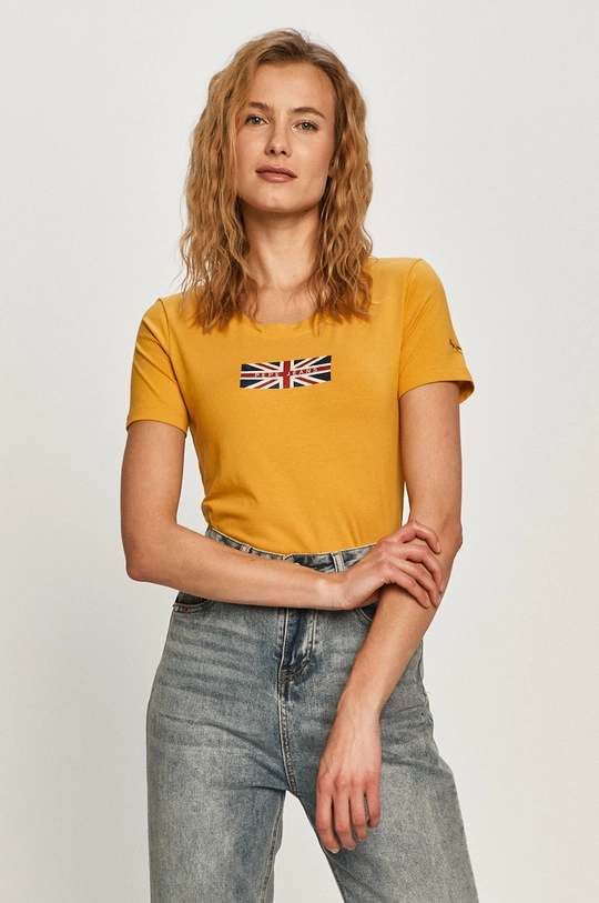 żółty Pepe Jeans - T-shirt Caleba Damski