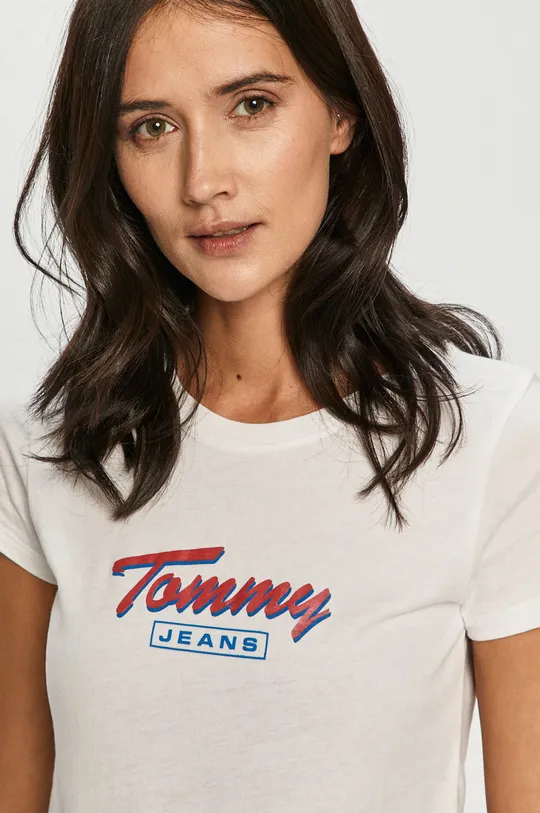 biały Tommy Jeans - T-shirt DW0DW08929 Damski