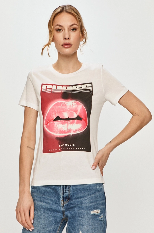 biały Guess - T-shirt Damski