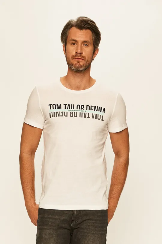 biela Tom Tailor Denim - Tričko Pánsky