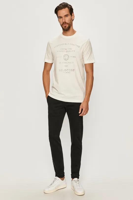 Selected Homme - T-shirt biały