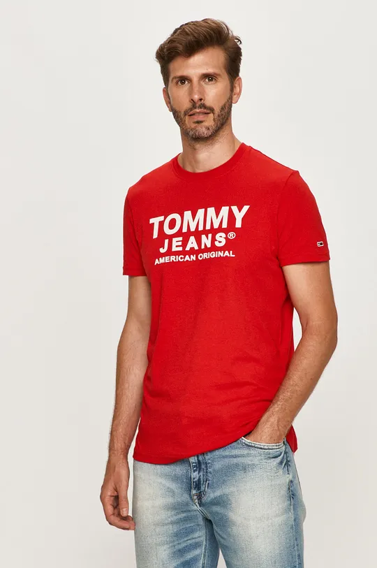 červená Tommy Jeans - Tričko Pánsky