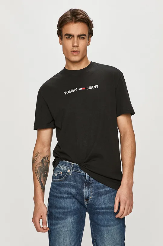 czarny Tommy Jeans - T-shirt DM0DM08472 Męski