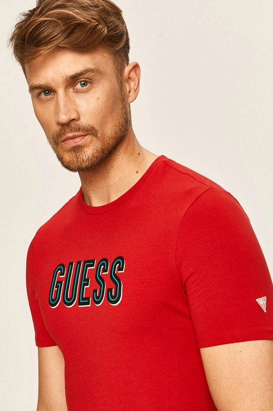 červená Guess Jeans - Tričko Pánsky