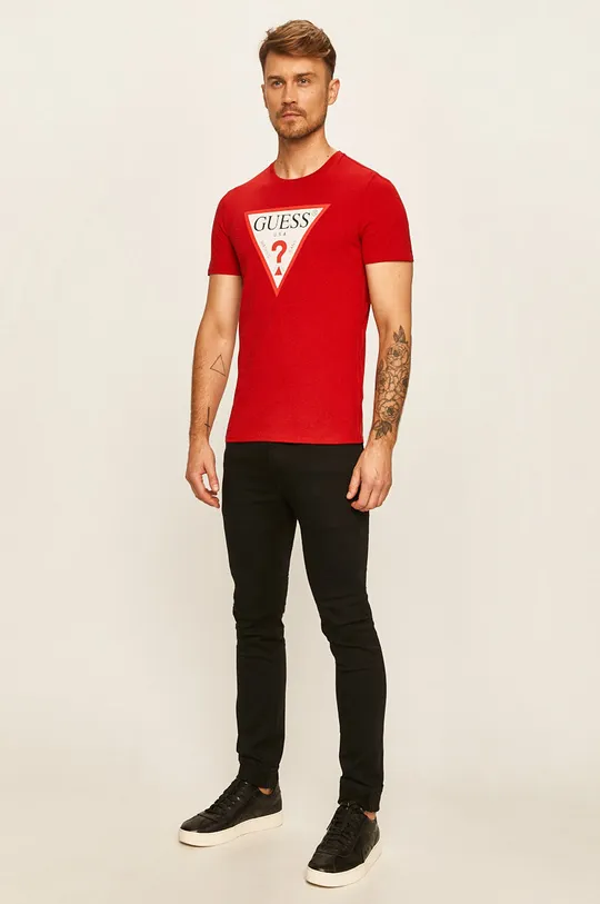 Guess Jeans - T-shirt czerwony