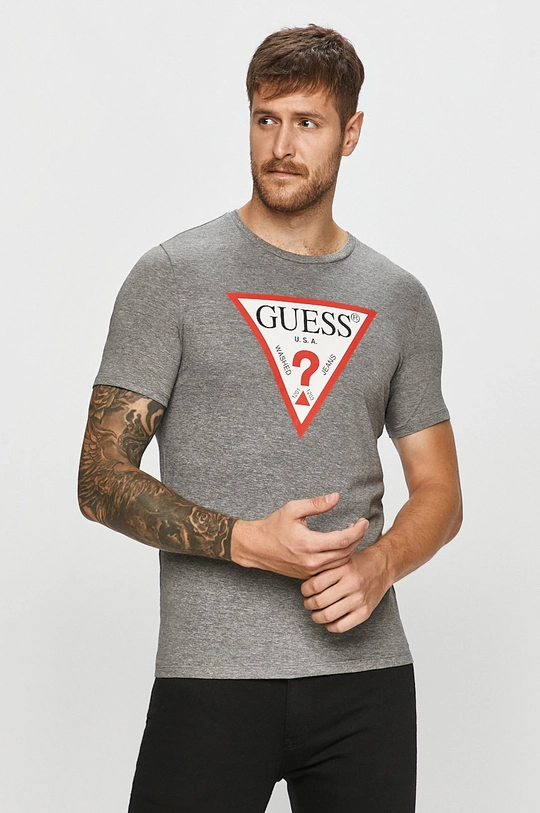 szary Guess Jeans - T-shirt Męski