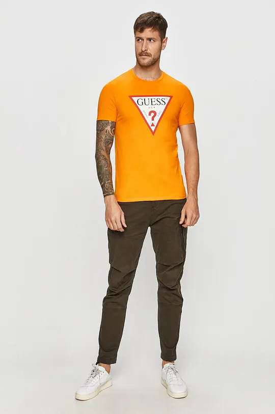 Guess Jeans - T-shirt pomarańczowy