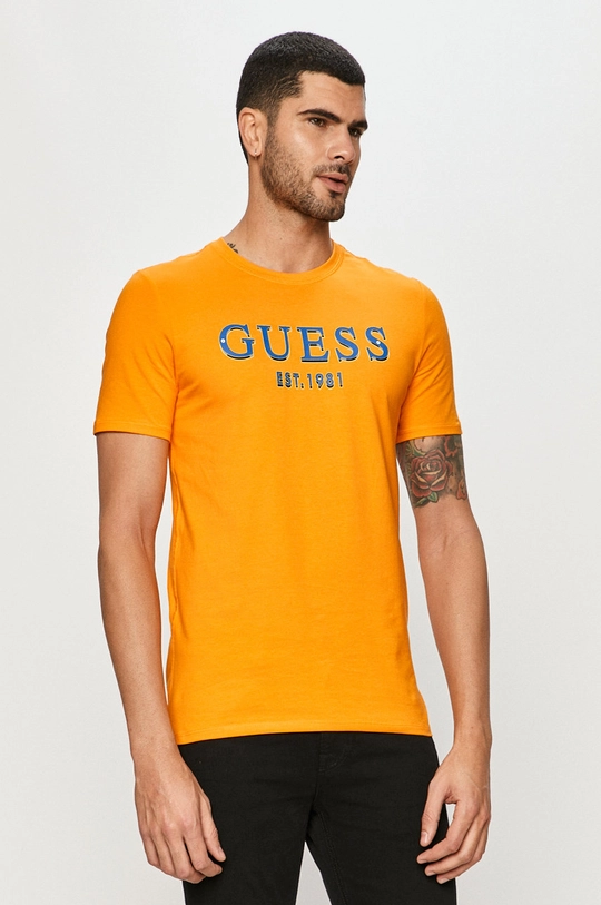 oranžová Guess Jeans - Tričko Pánsky