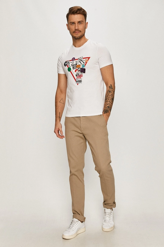 Guess - T-shirt biały