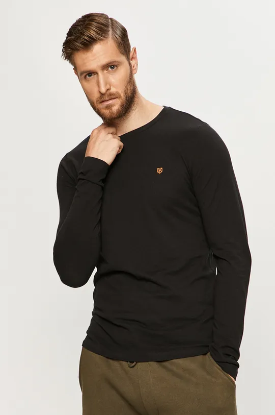 čierna Premium by Jack&Jones - Tričko s dlhým rukávom Pánsky