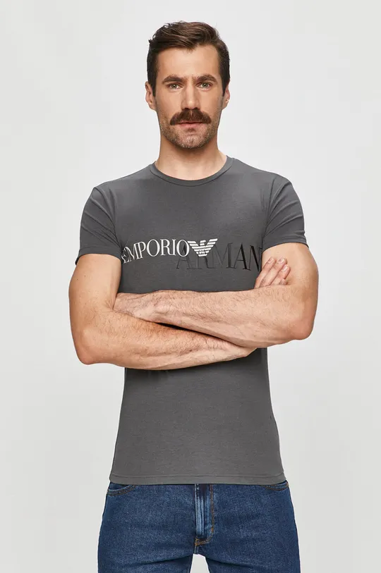 szary Emporio Armani - T-shirt 111035.0A516 Męski