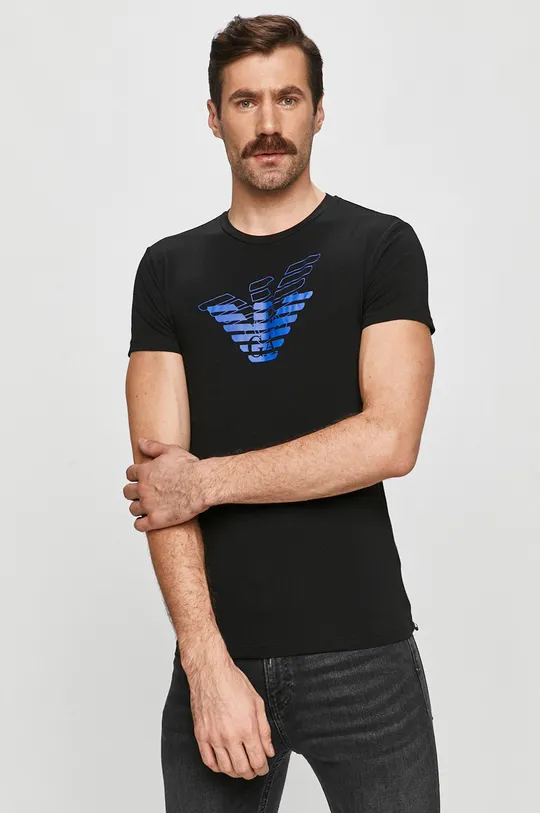 czarny Emporio Armani - T-shirt 111035.0A725 Męski