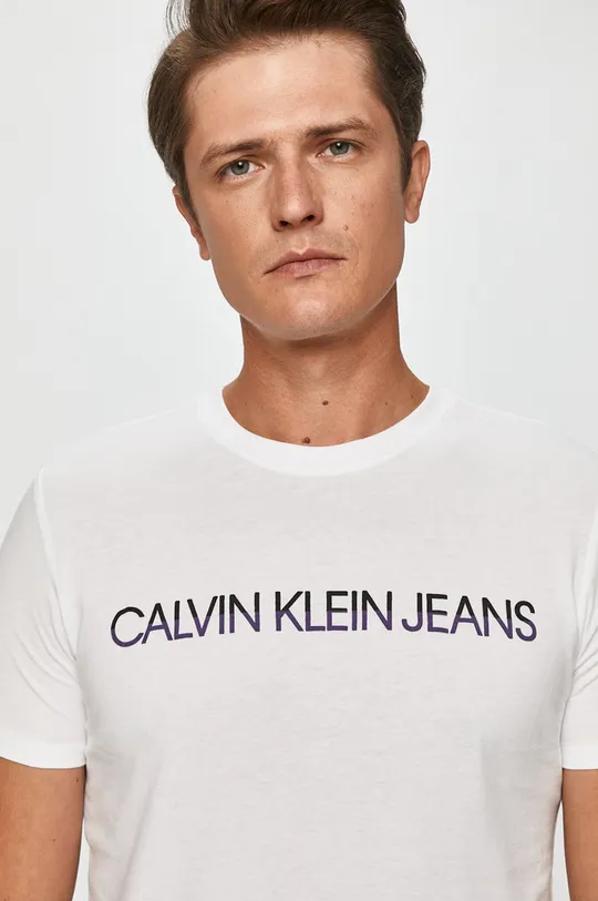 biały Calvin Klein Jeans - T-shirt J30J316602