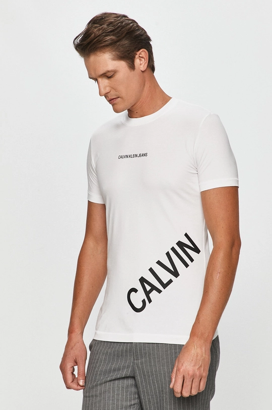 fehér Calvin Klein Jeans - T-shirt Férfi