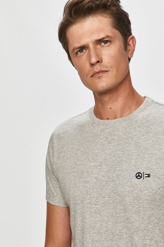 szary Tommy Hilfiger Tailored - T-shirt x Mercedes Męski