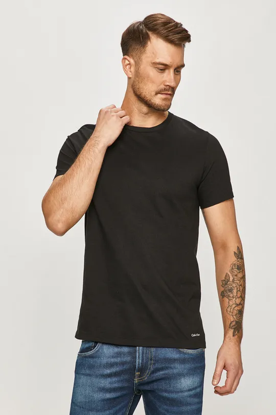 czarny Calvin Klein Underwear - T-shirt (3-pack) Męski