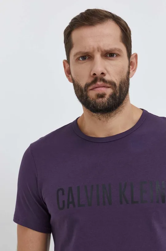 фіолетовий Бавовняна піжамна футболка Calvin Klein Underwear