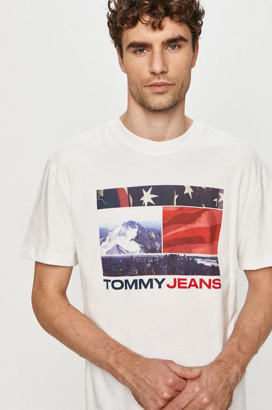 biały Tommy Jeans - T-shirt Męski