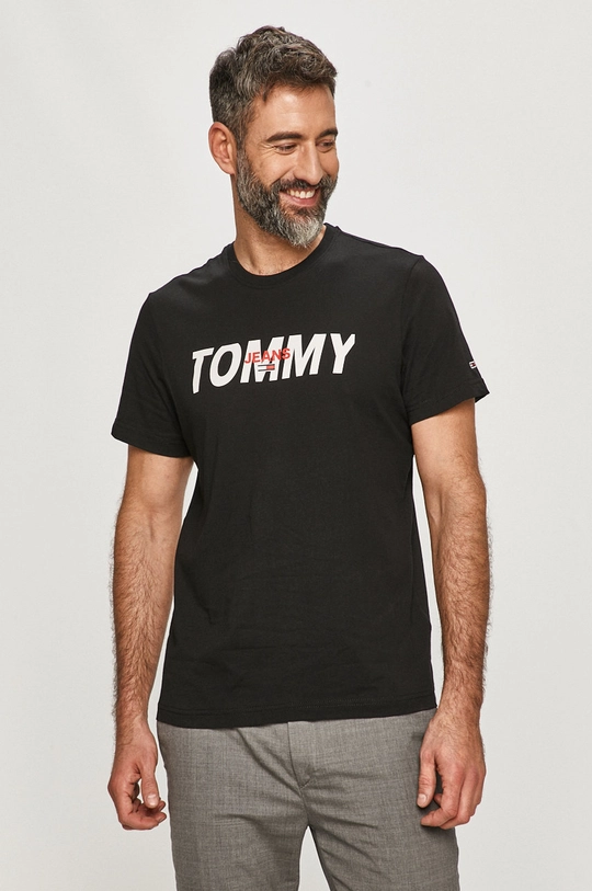 čierna Tommy Jeans - Tričko Pánsky