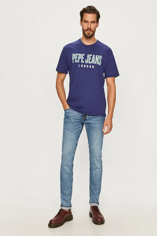 Pepe Jeans - T-shirt Salvador granatowy