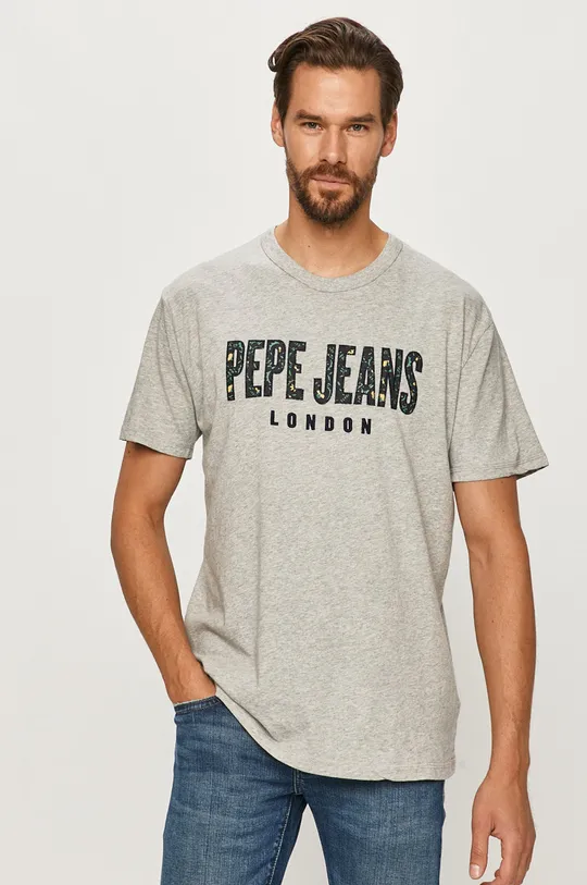 szary Pepe Jeans - T-shirt Salvador Męski