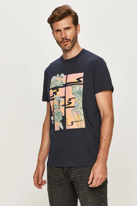 granatowy Pepe Jeans - T-shirt Seth Męski