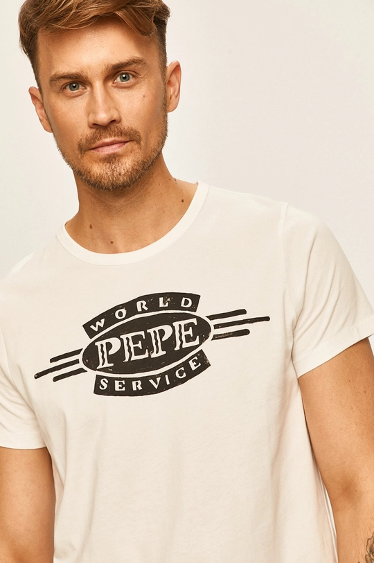 biela Pepe Jeans - Tričko Devon Pánsky