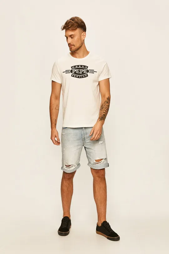 Pepe Jeans - T-shirt Devon biały