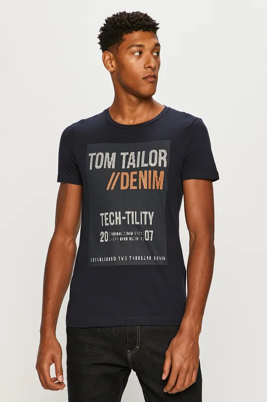 sötétkék Tom Tailor Denim - T-shirt Férfi