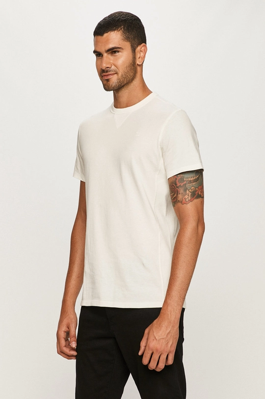 biały G-Star Raw - T-shirt D17316.C336.111 Męski