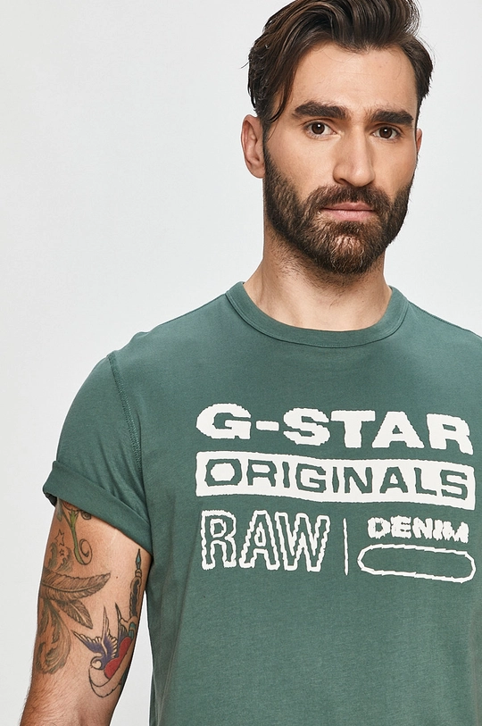 turkusowy G-Star Raw - T-shirt D17838.B353.2190