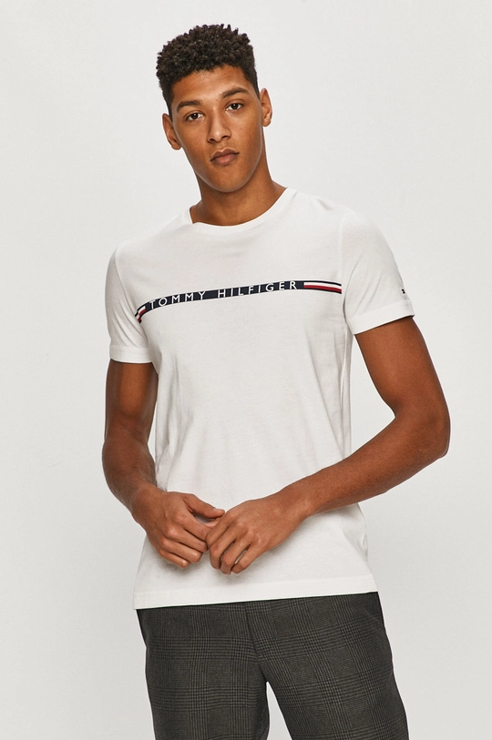 biały Tommy Hilfiger - T-shirt Męski