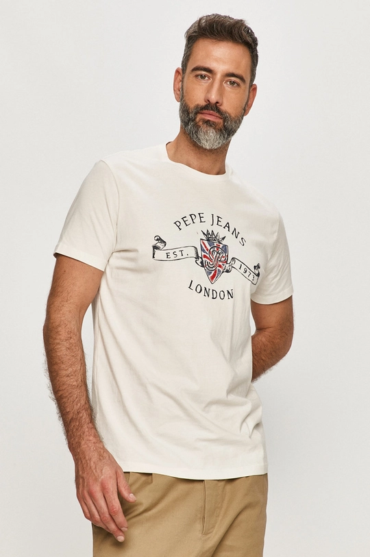 biały Pepe Jeans - T-shirt Abbie Męski